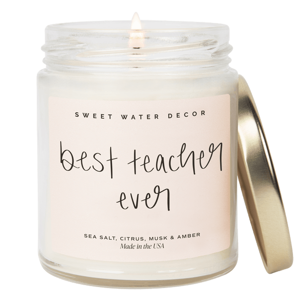 Best Teacher Ever Soy Candle - Salt and Sea, 9 oz