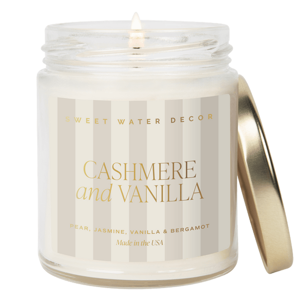 Cashmere and Vanilla Soy Patterned Candle - Clear Jar 9 oz