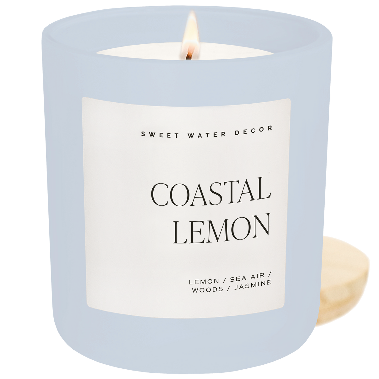 Coastal Lemon Soy Candle - Blue Matte Jar - 15 oz