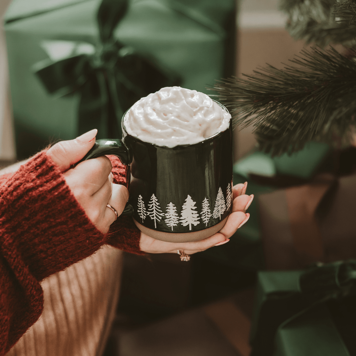 Pine Trees 14oz Stoneware Coffee Mug
