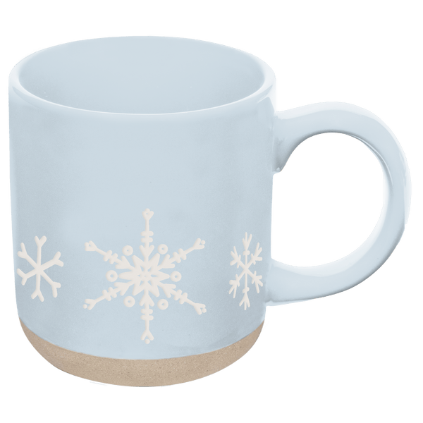 Snowflakes 14oz Blue Stoneware Coffee Mug