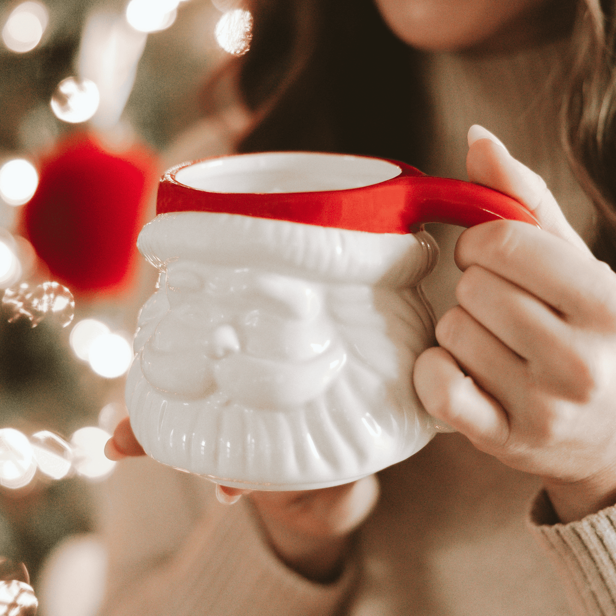 Red Hat Santa 19oz. Figurine Coffee Mug