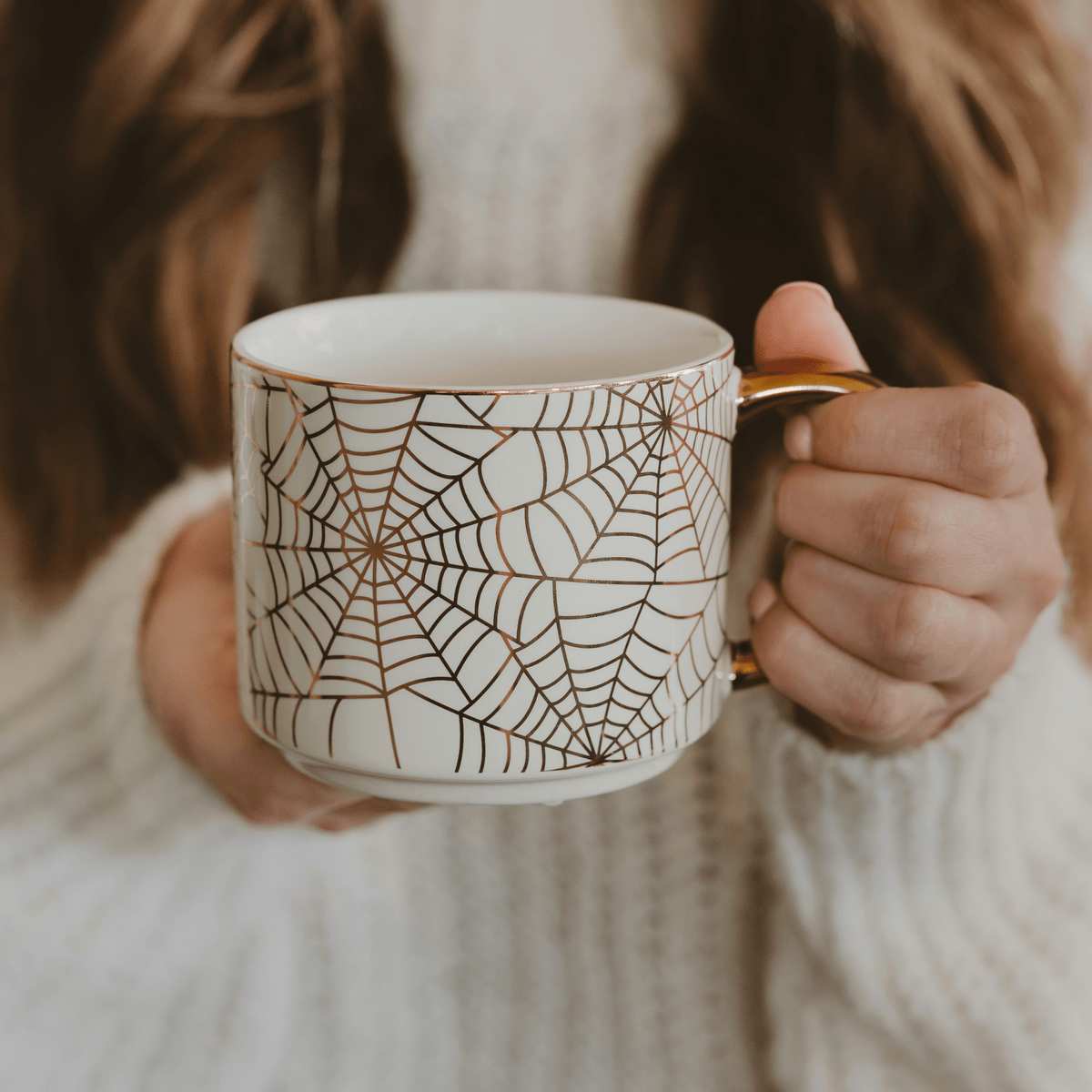 Sweet Water Decor Spiderwebs 14 oz Gold Handle Coffee Mug - view 4