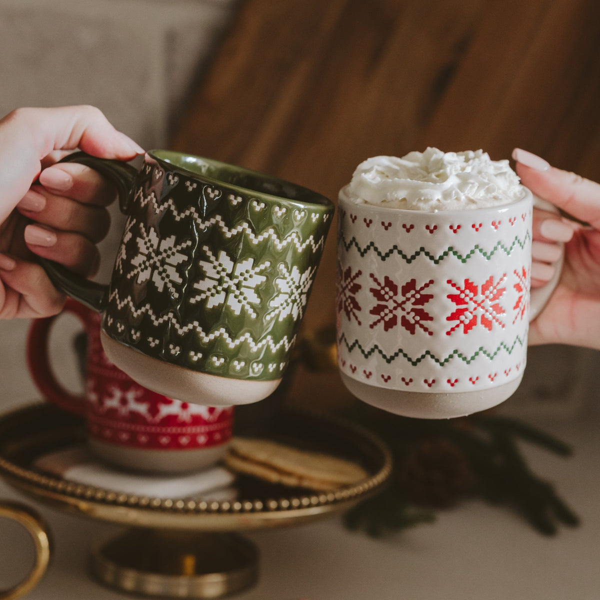 Sweet Water Decor Green Fair Isle Sweater 14 oz Stoneware Coffee Mug - view 2