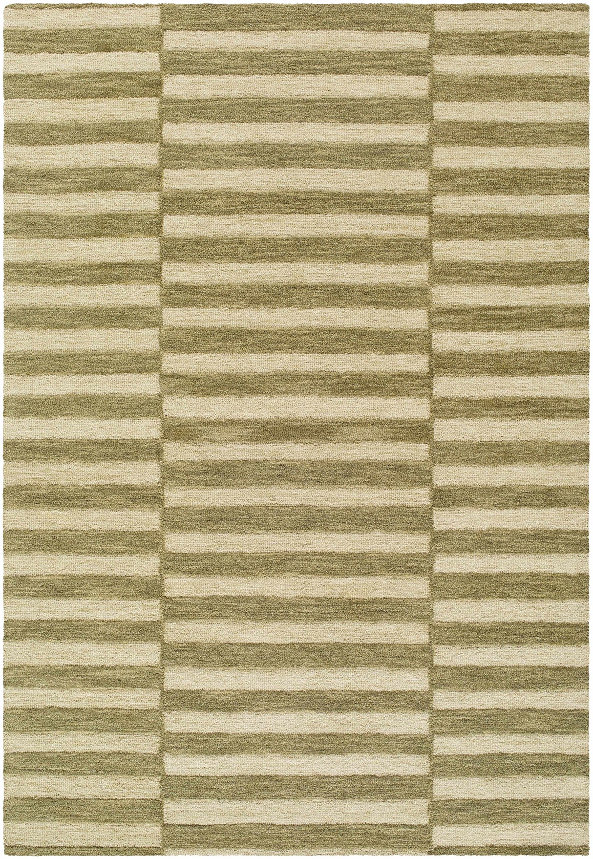 Idaho Broken-Striped Green Area Rug