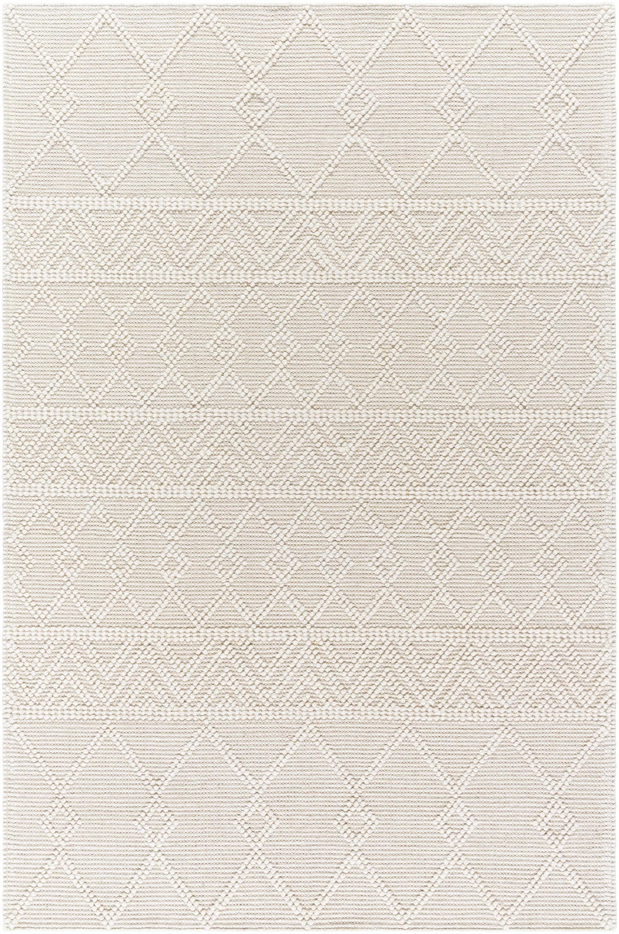 Caelum White Wool-Blend Rug
