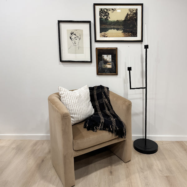 50 Inch Black Iron Floor Candelabra