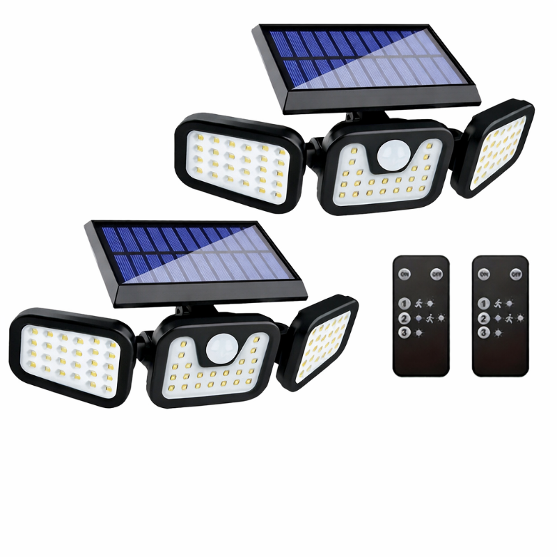 Solar Motion Sensor Lights Outdoor – 3000LM Waterproof LED Security Floodlights