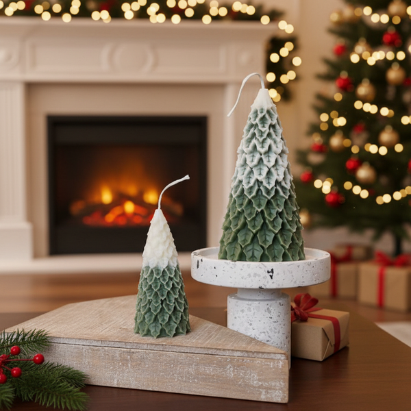 Christmas Pine Tree Candles for Festive Holiday Decor