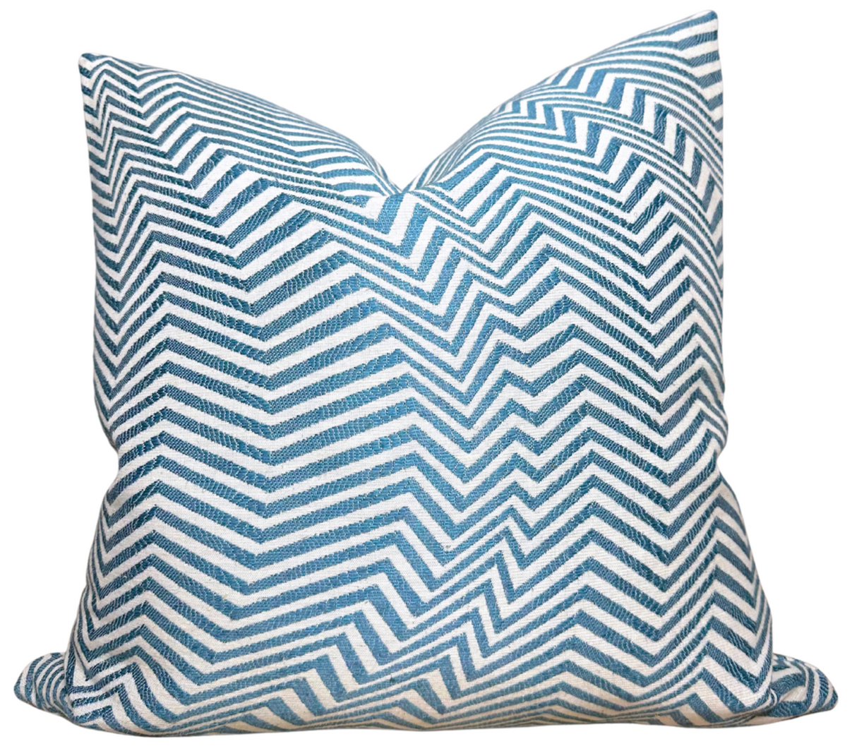Sea Swell Pillow Cover in Blue, Jennifer Shorto Textiles