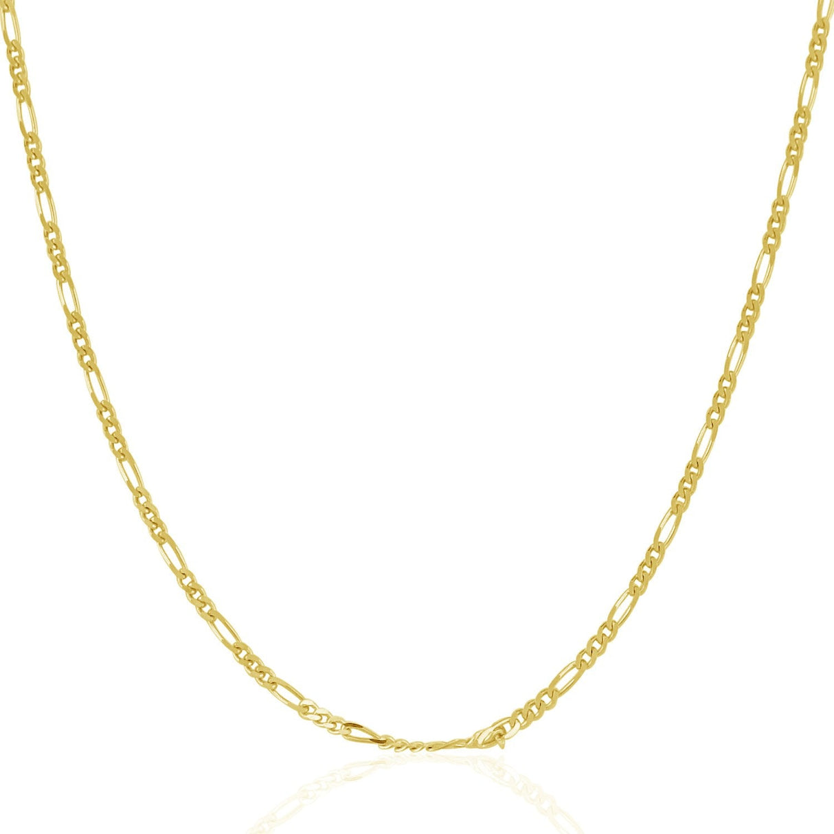 14k Yellow Gold Solid Figaro Chain 1.9mm