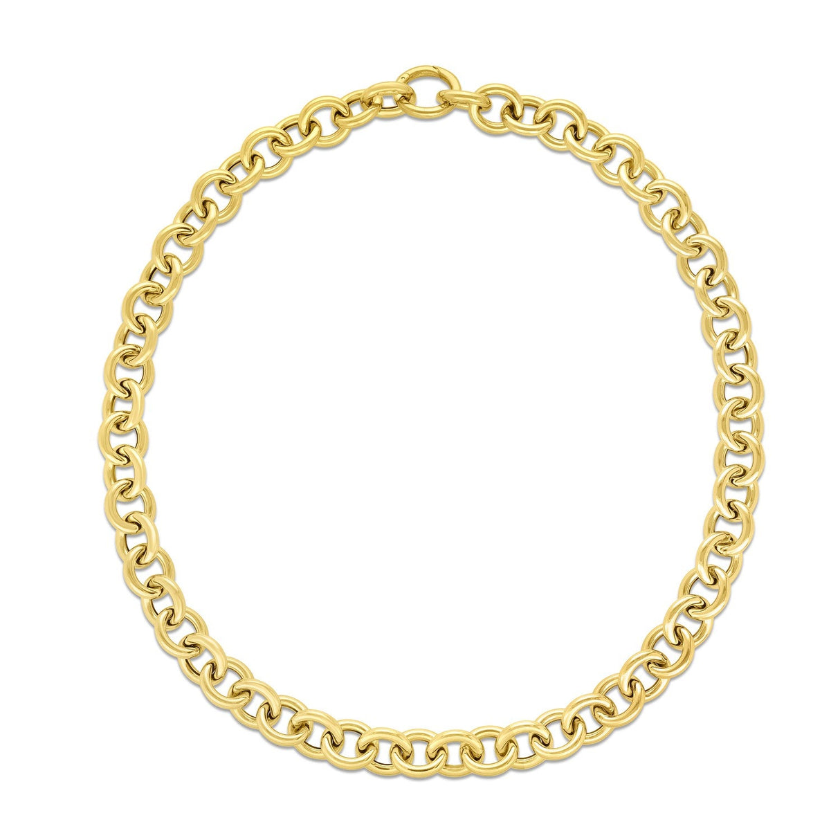 14k Yellow Gold Round Link Chain Necklace