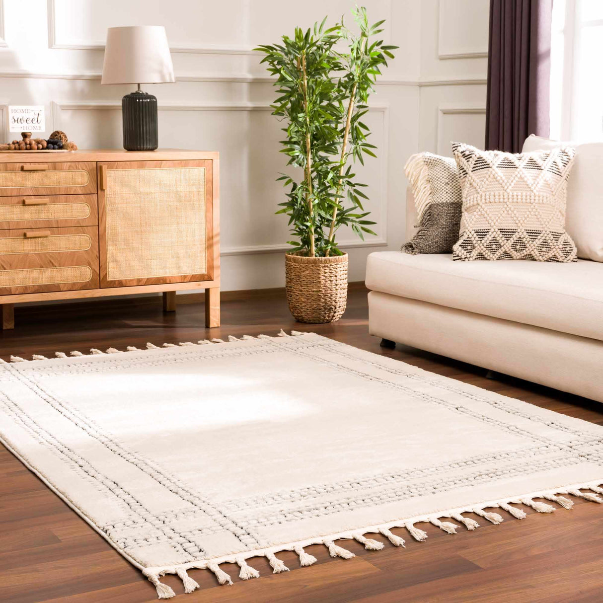 Ryuu Black & White Area Rug - Clearance