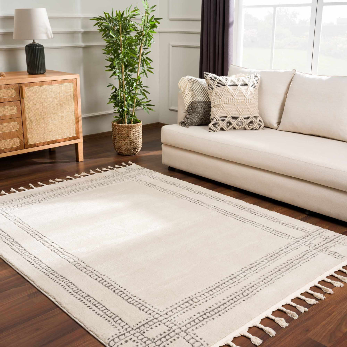 Ryuu Ivory & Gray Area Rug - Promo