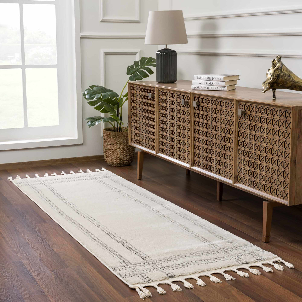 Ryuu Ivory & Gray Area Rug - Promo