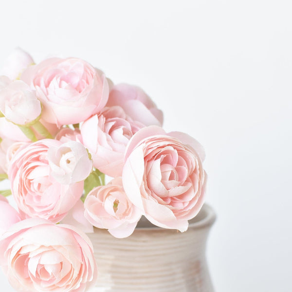 10" Faux Pale Pink Ranunculus Stem Bundle