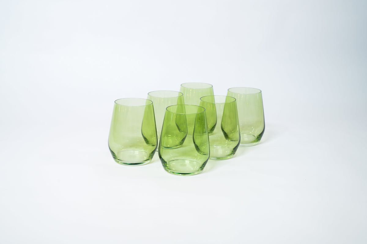 Matcha Green - Stemless Colored Wine Glass