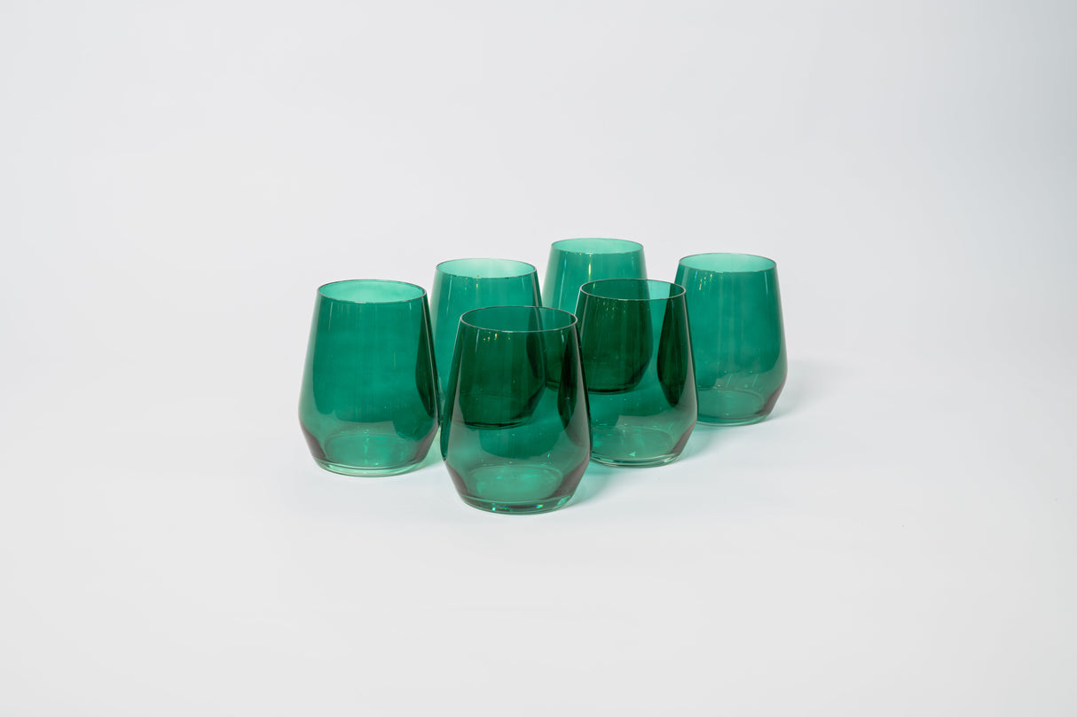 Emerald Green - Stemless Colored Wine Glass
