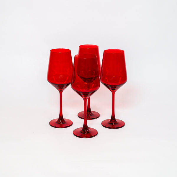 Cherry Red - Colored Wine Glass