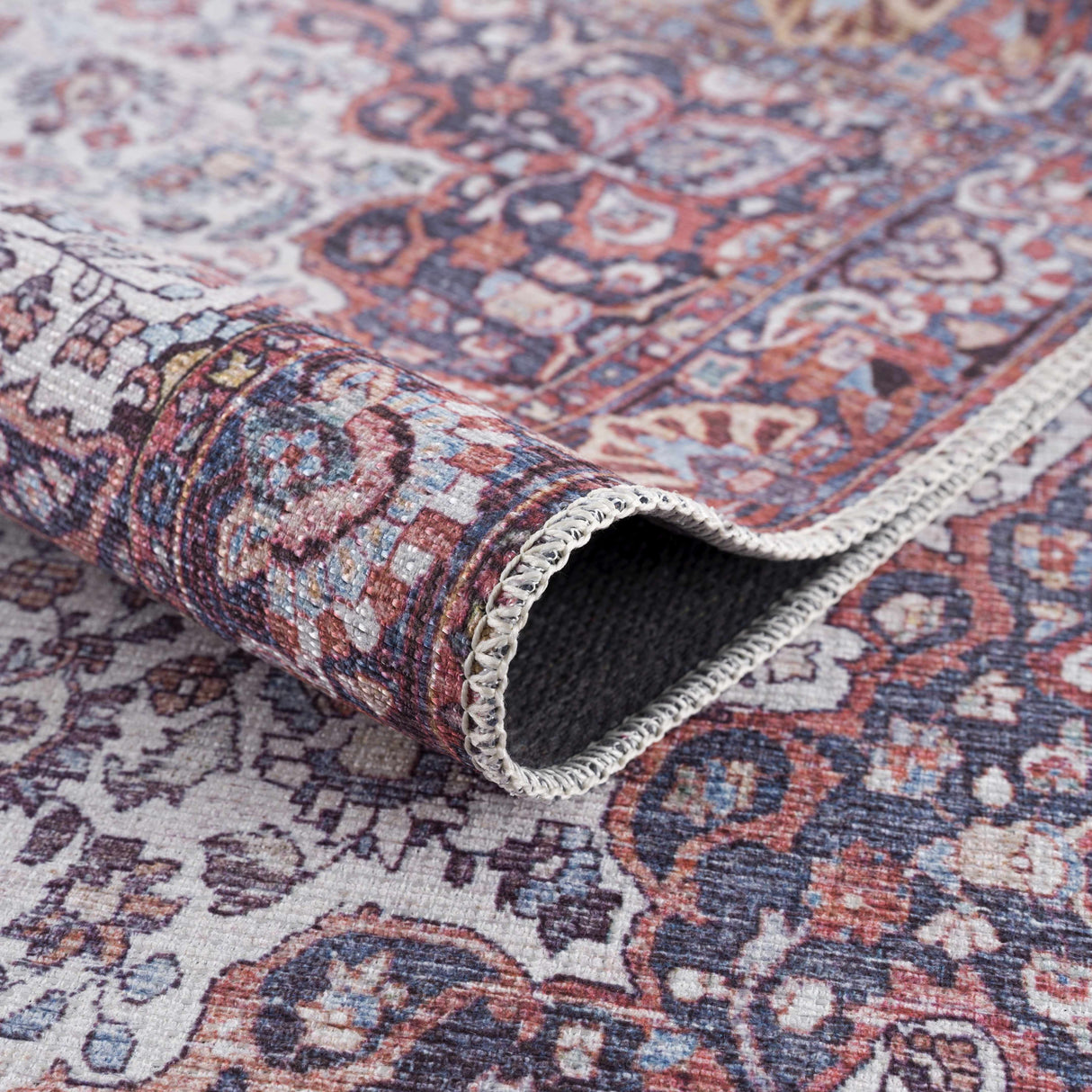 Red Cael Tumble Dry Washable Rug - Promo