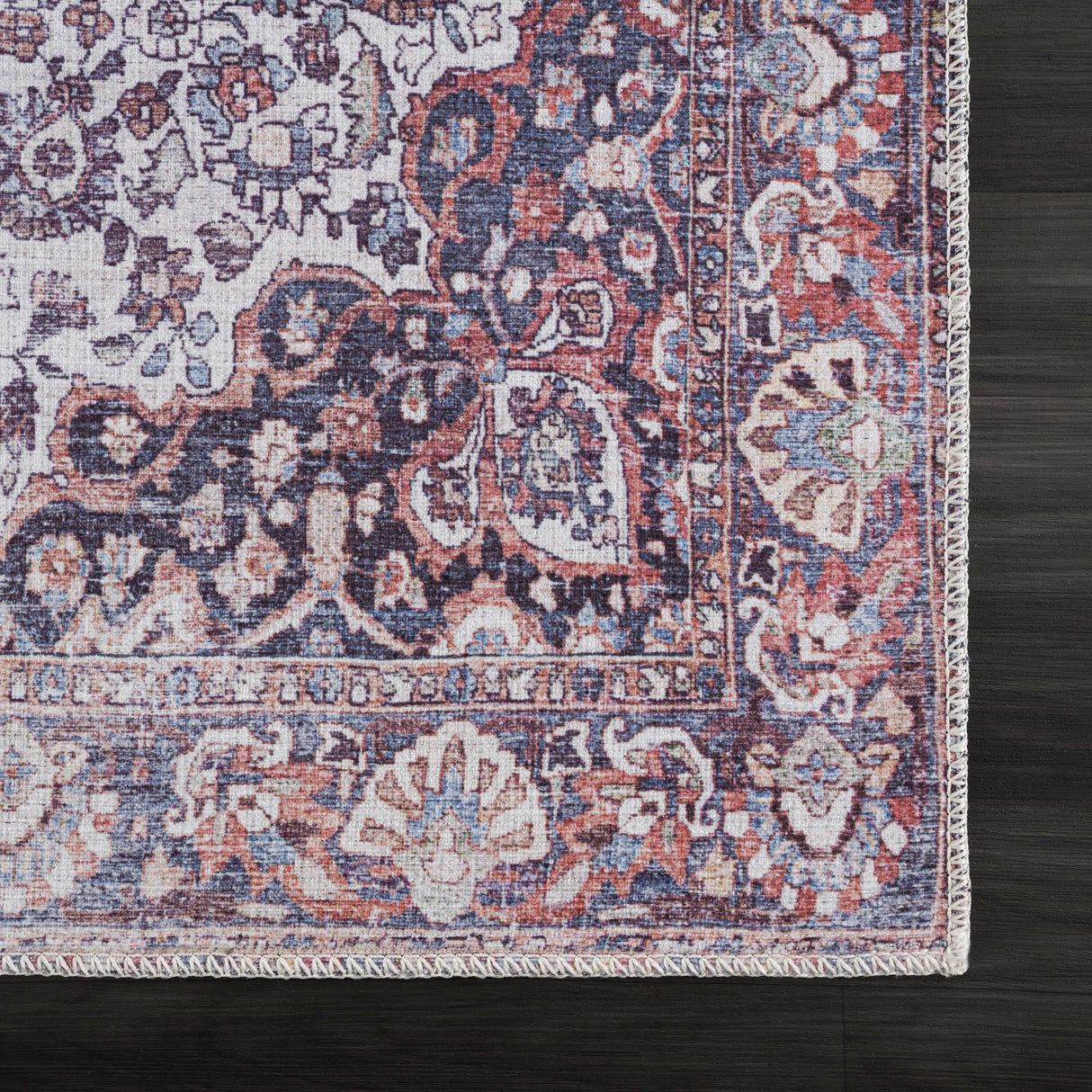 Red Cael Tumble Dry Washable Rug - Promo