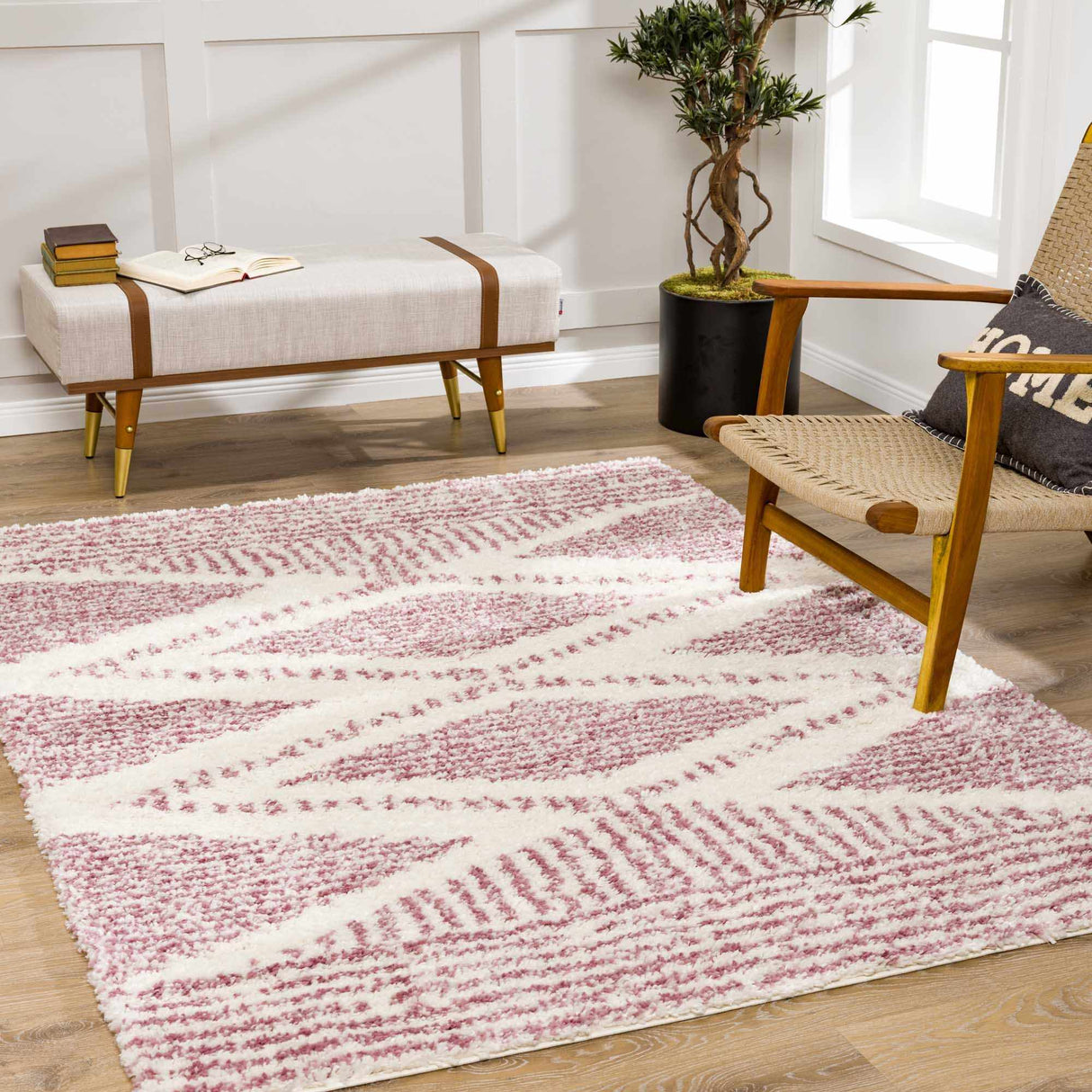 Trunding Plush in Pink Area Rug - Clearance