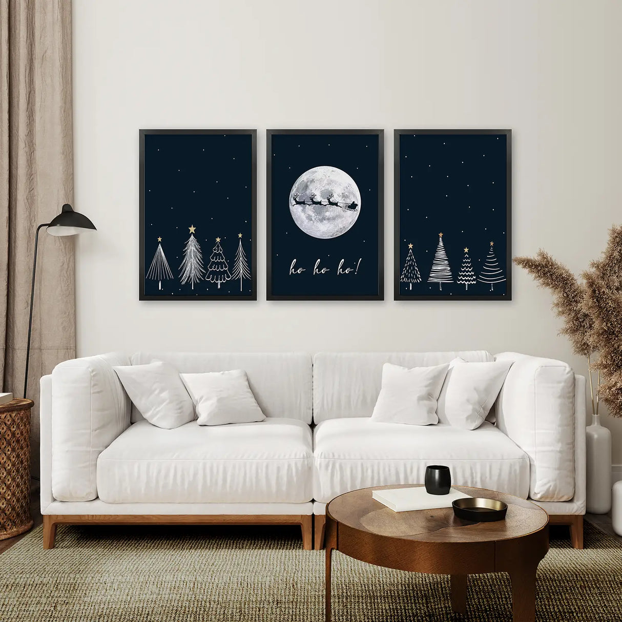 Winter Nordic Landscape Xmas Set of 3 Prints