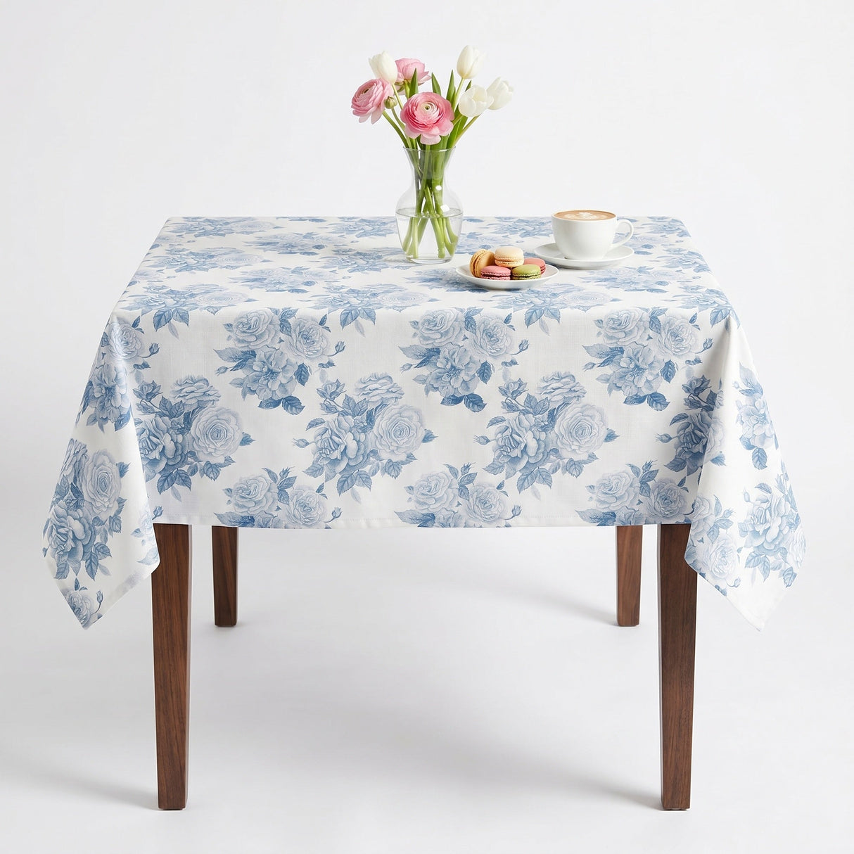 Derby Floral Digital Print Tablecloth – Wedgwood