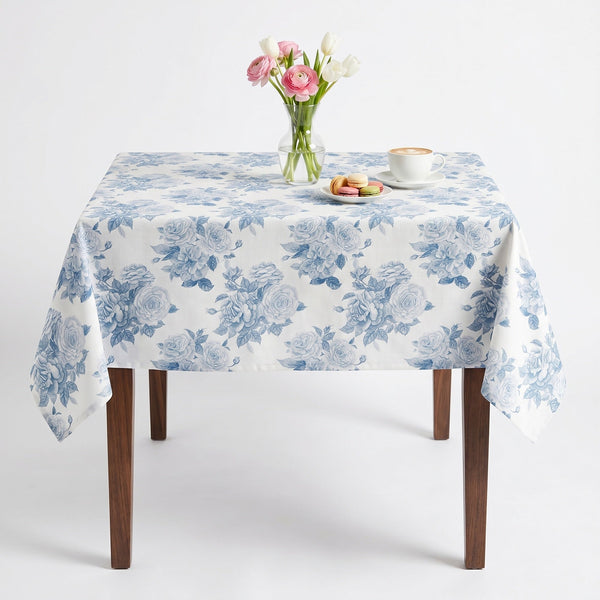 Derby Floral Digital Print Tablecloth – Wedgwood