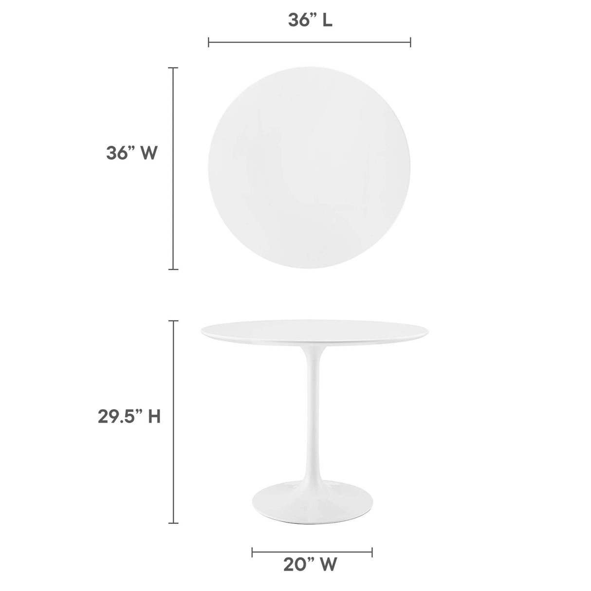 Lippa 36" Round Wood Dining Table by Modway