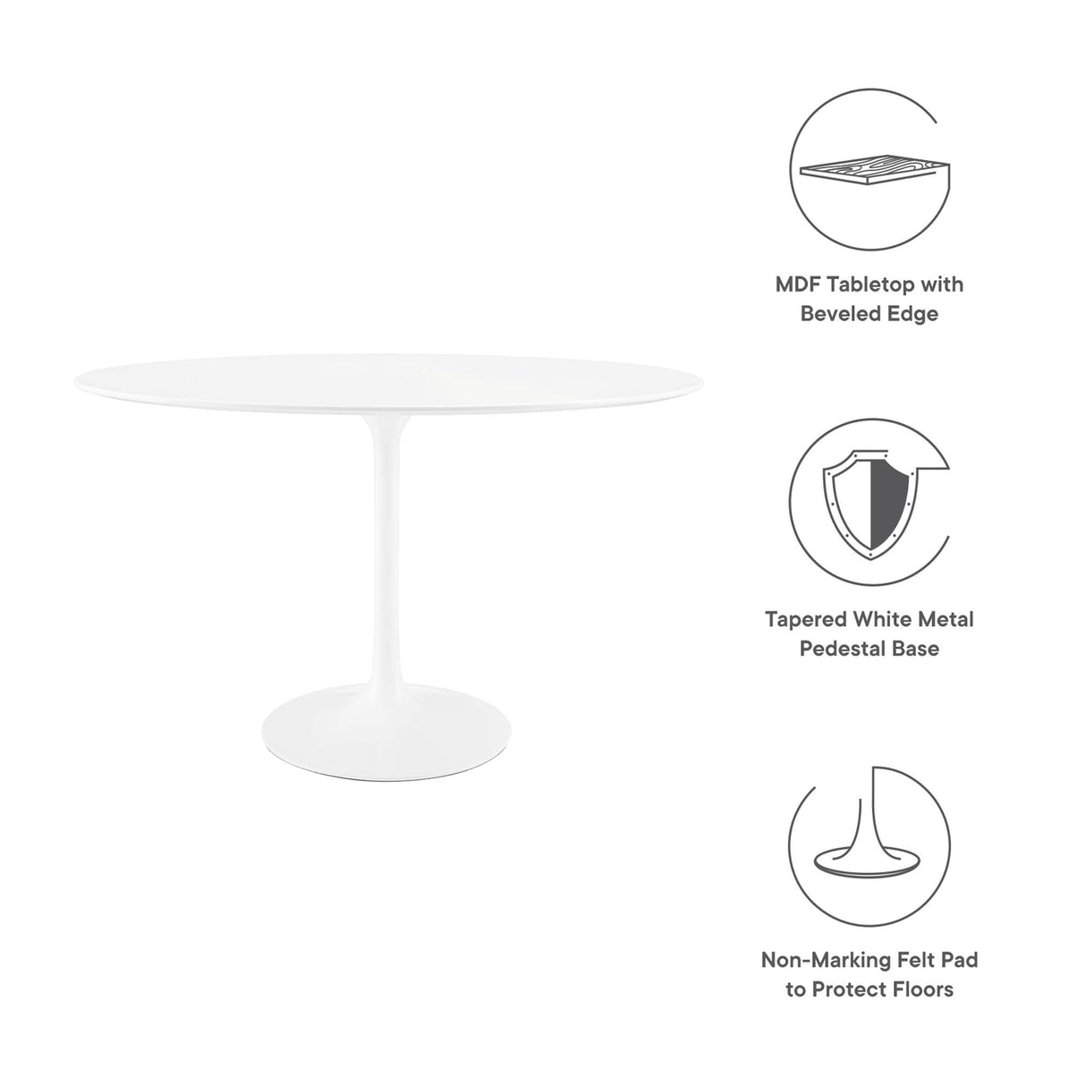 Lippa 48" Oval Wood Dining Table by Modway