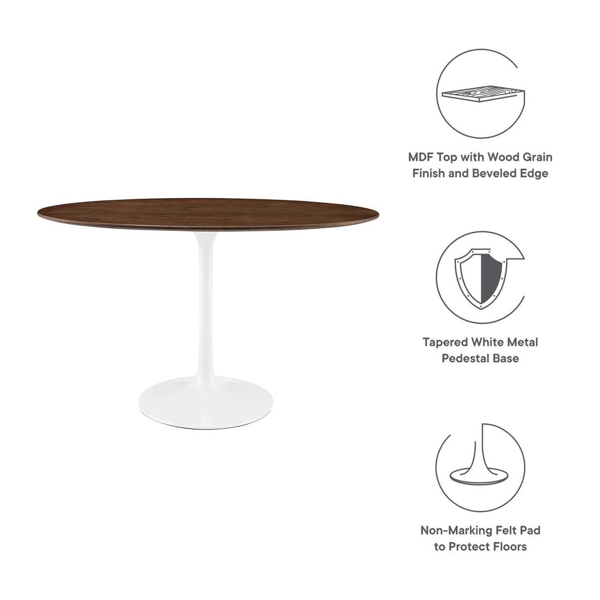 Lippa 48" Oval Wood Dining Table by Modway