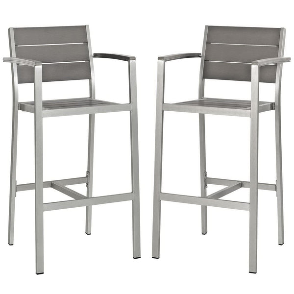 Shore Outdoor Patio Aluminum Bar Stool Set of 2 by Modway