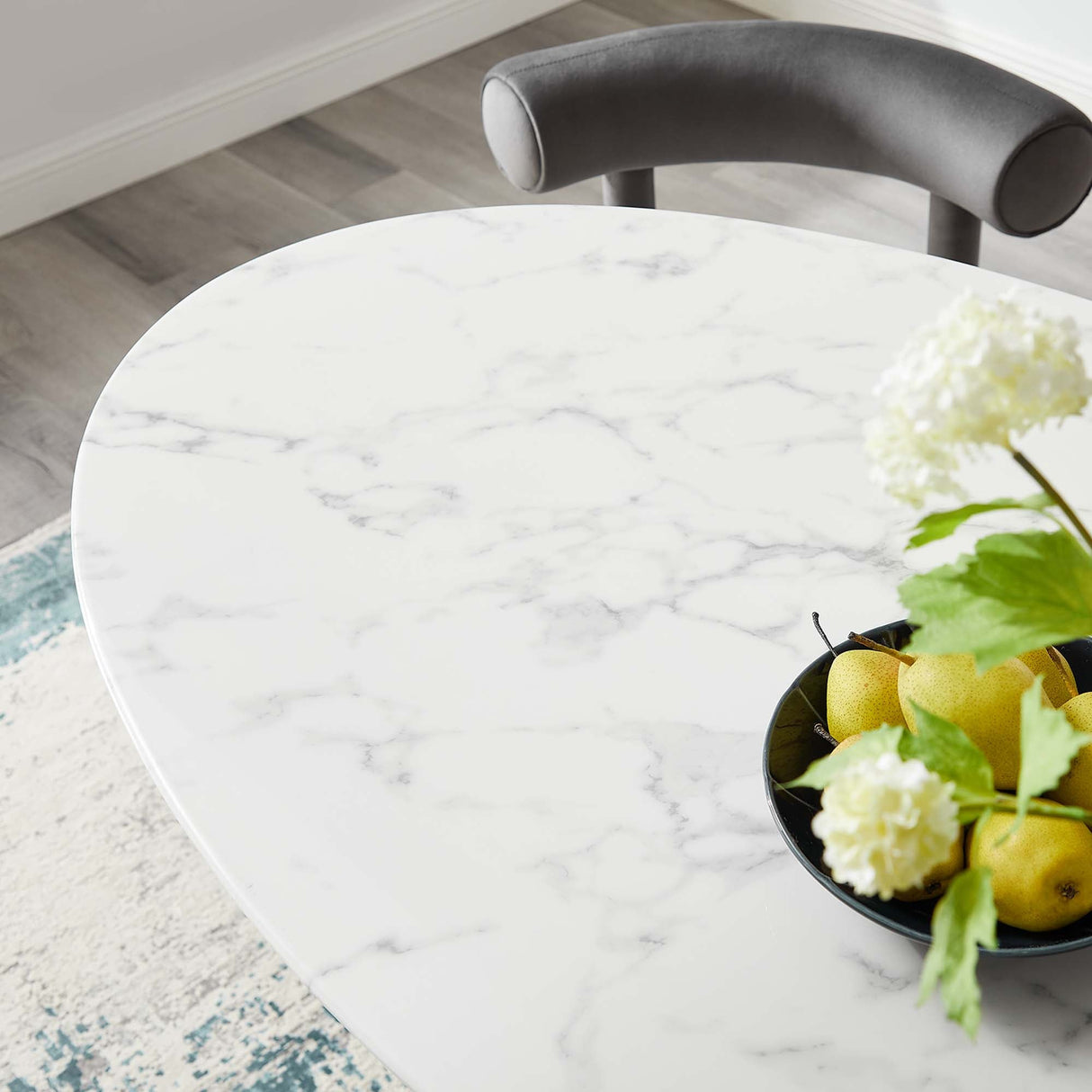 Lippa 54" Oval Faux Marble Dining Table by Modway