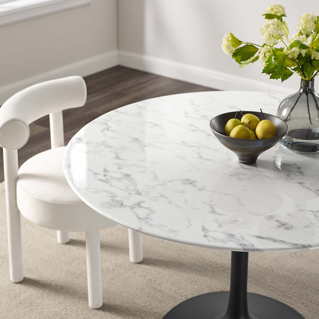 Lippa 48" Round Faux Marble Dining Table by Modway