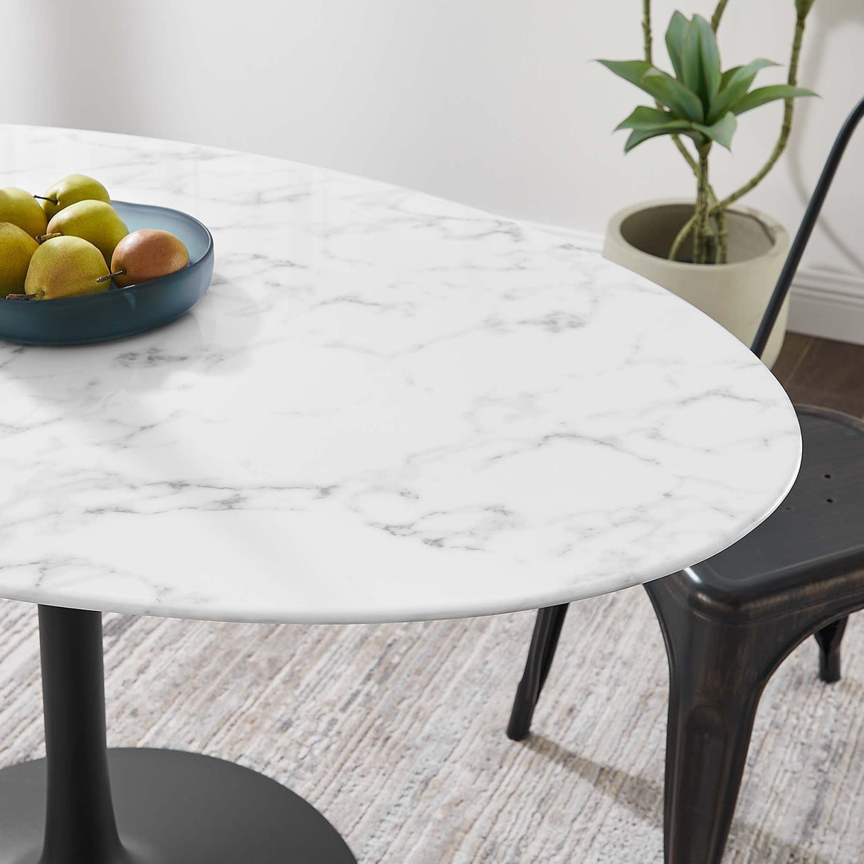 Lippa 54" Oval Faux Marble Dining Table by Modway