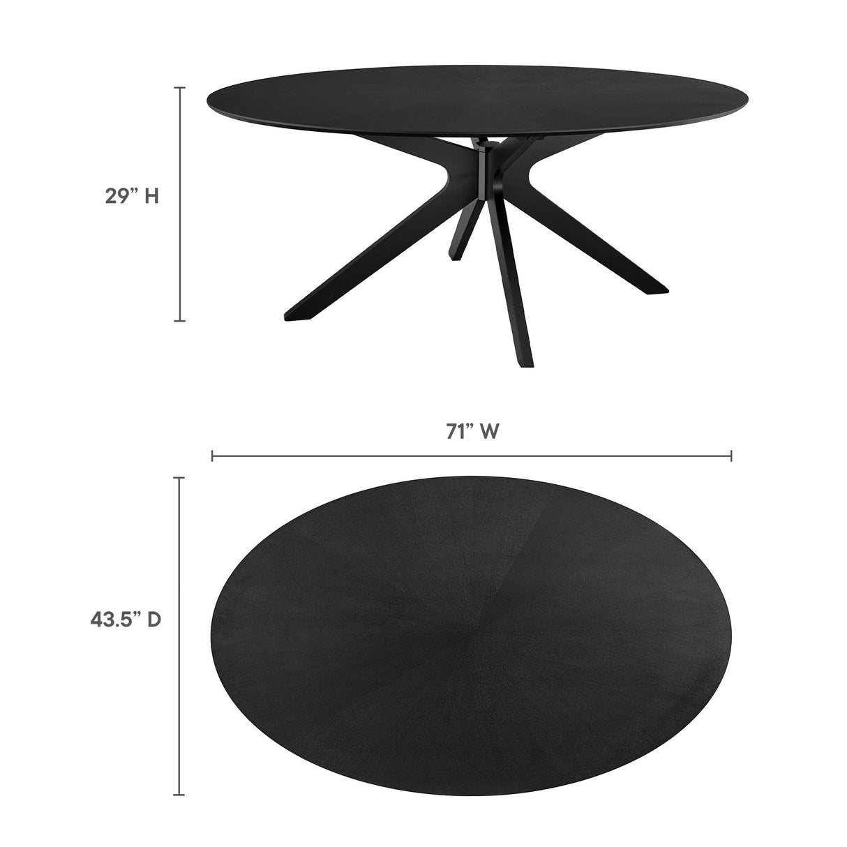 Crossroads 71" Oval Wood Dining Table by Modway