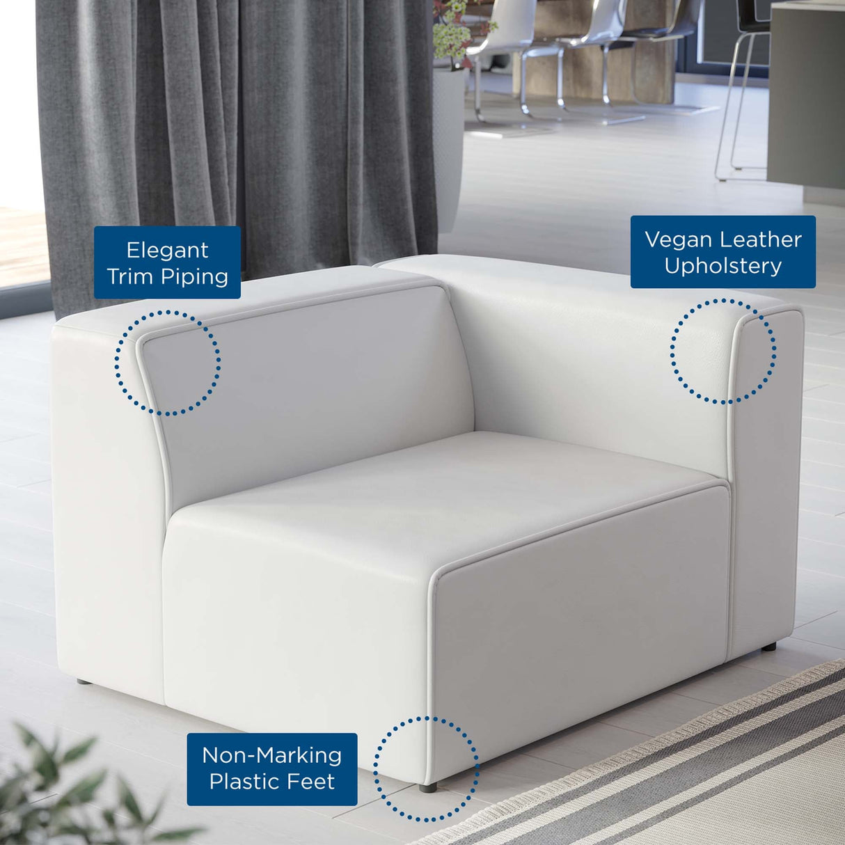 Mingle Vegan Leather Right-Arm Chair by Modway