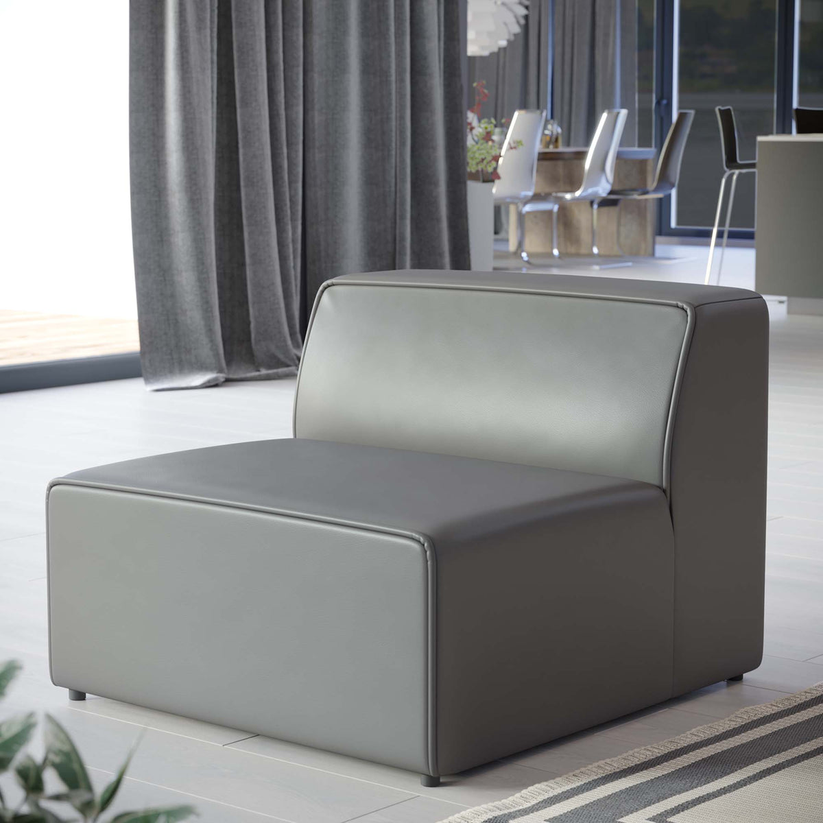 Mingle Vegan Leather Armless Chair by Modway