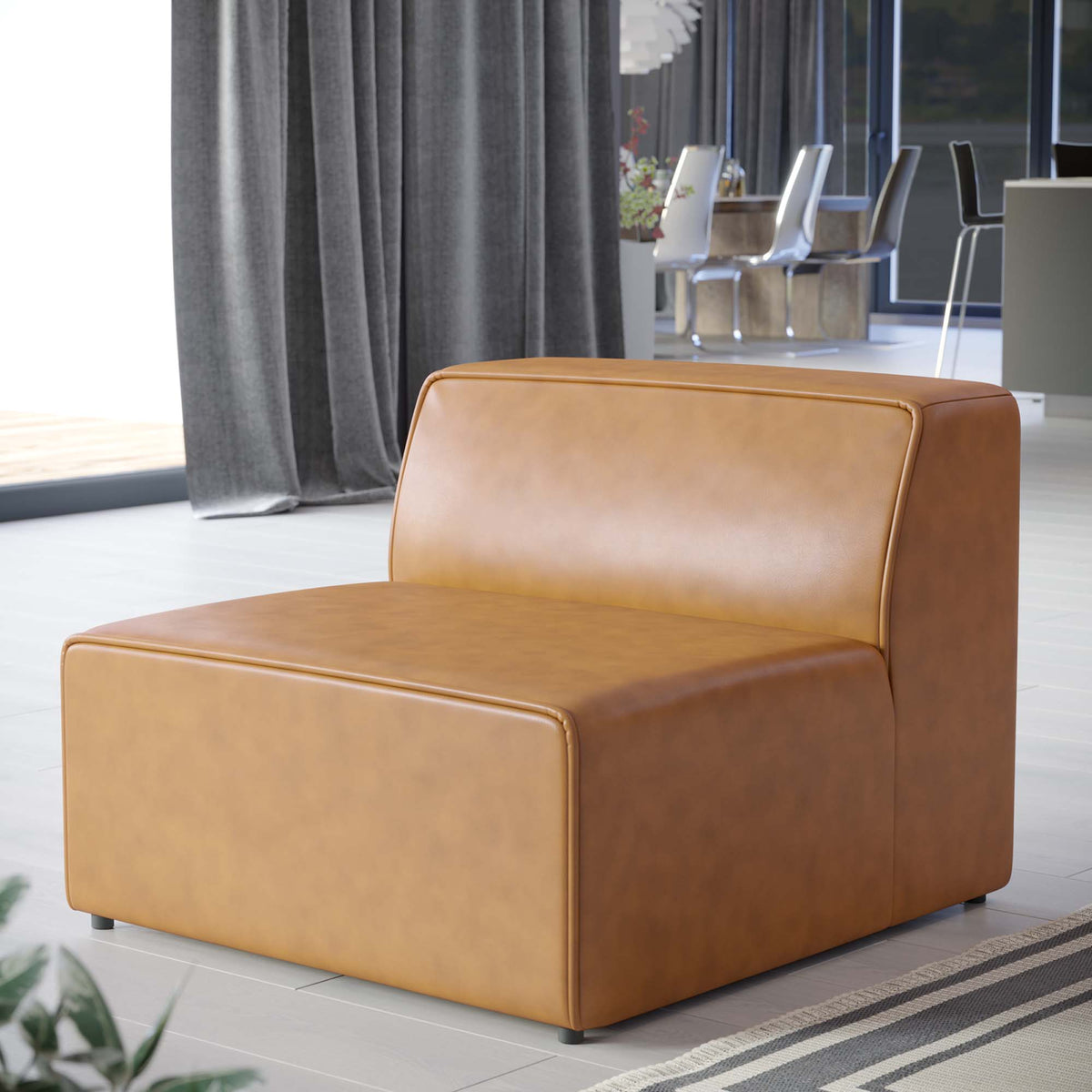 Mingle Vegan Leather Armless Chair by Modway