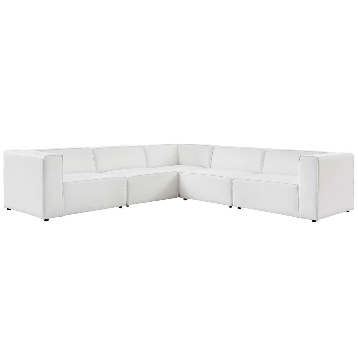 Mingle 5-Piece Vegan Leather Sectional Sofa by Modway