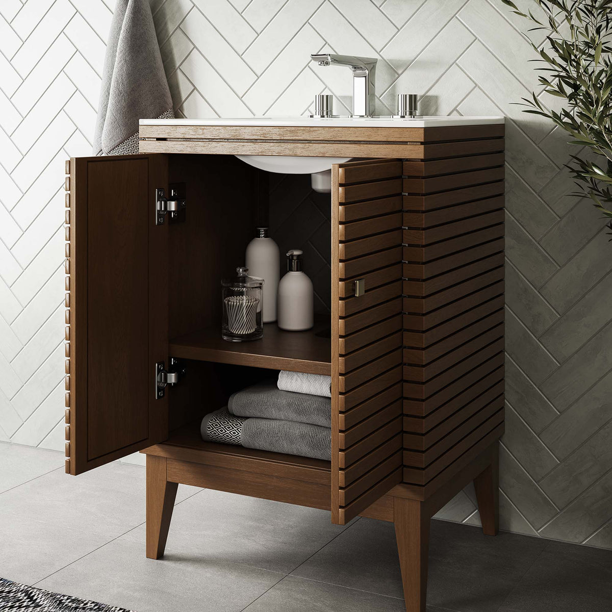 Ledger 24" Wood Bathroom Vanity Cabinet (Sink Basin Not Included) by Modway