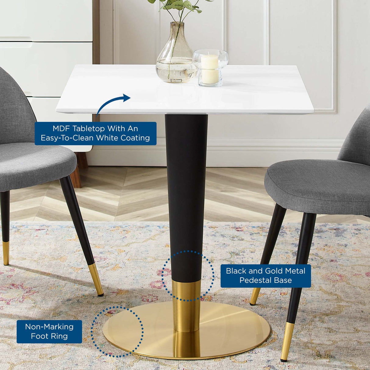 Zinque 28" Square Dining Table by Modway
