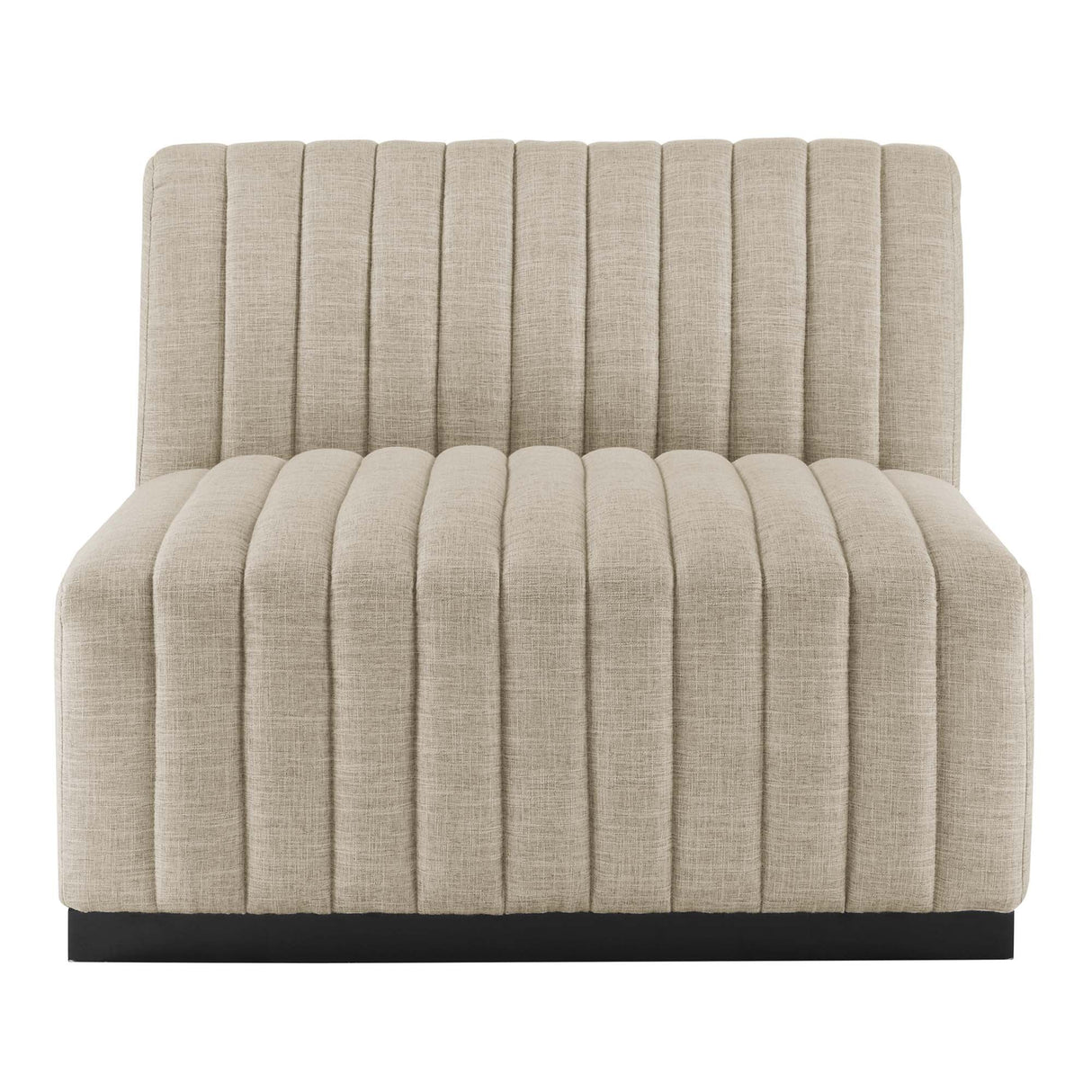 Conjure Channel Tufted Upholstered Fabric Armless Chair