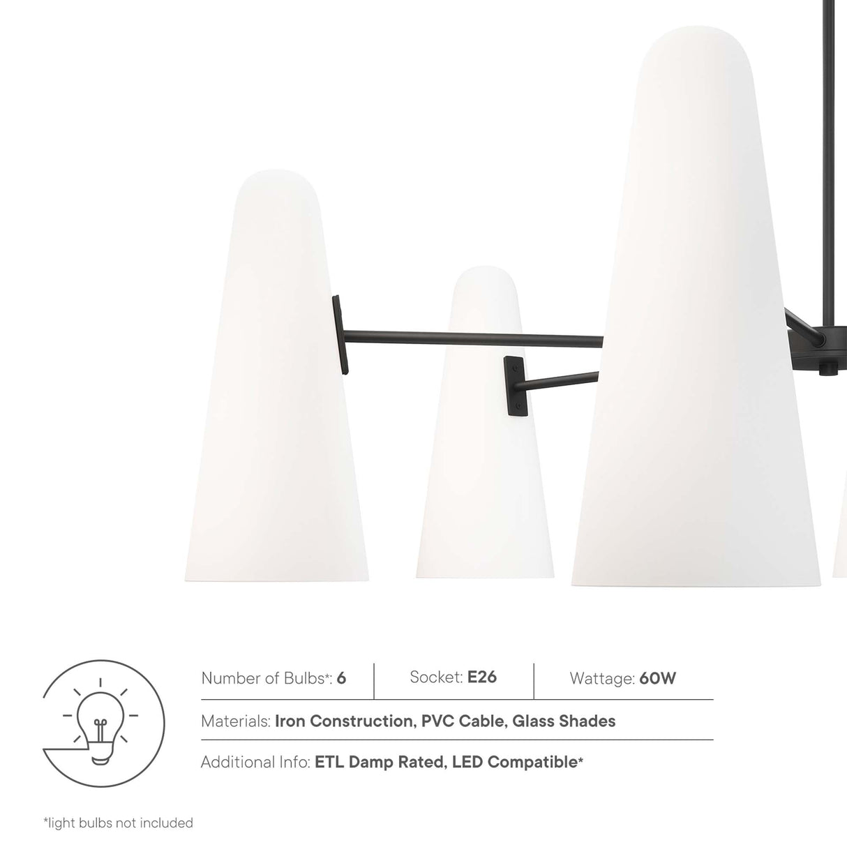 Beacon 6-Light Chandelier by Modway