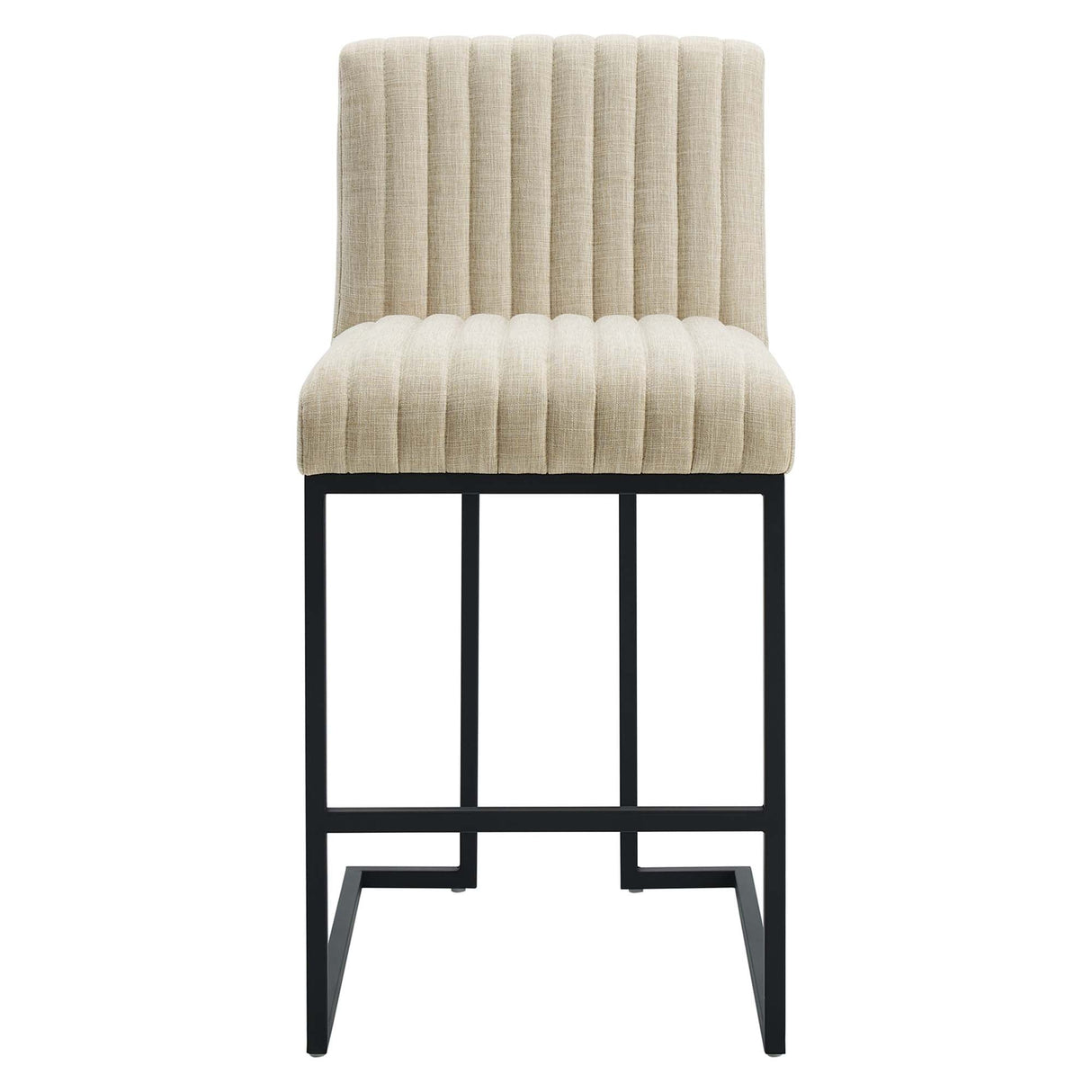 Indulge Channel Tufted Fabric Counter Stools Set of 2 by Modway