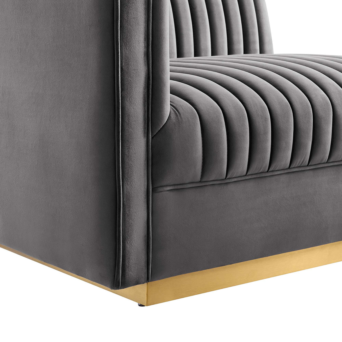 Sanguine 4-Piece Channel Tufted Performance Velvet Right-Facing Modular Sectional Sofa by Modway