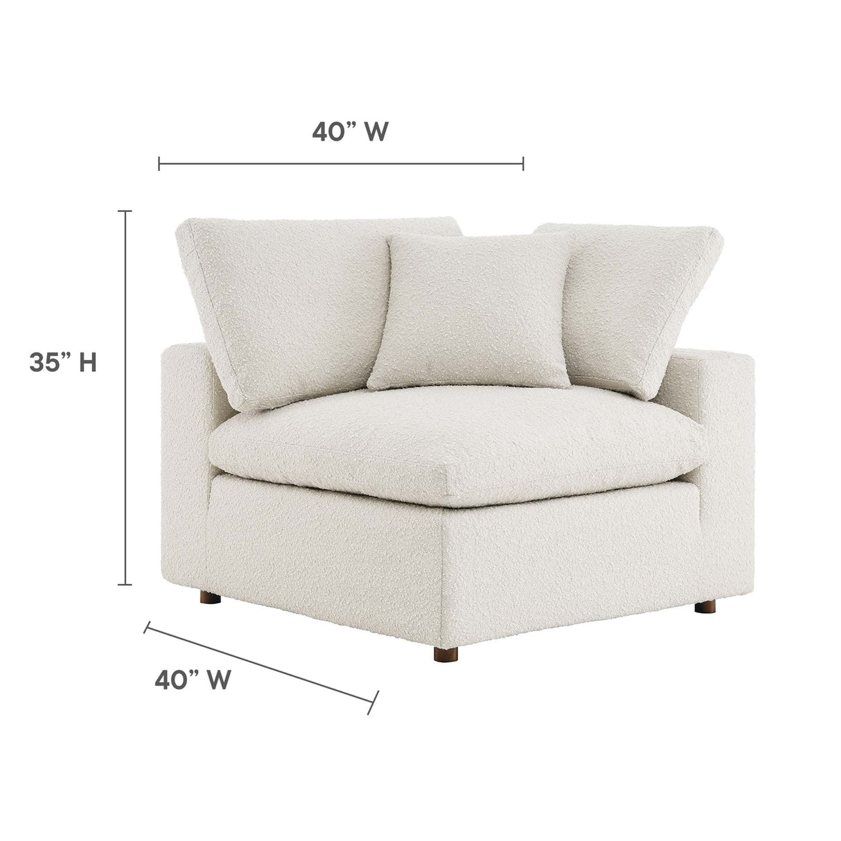 Commix Down Filled Overstuffed Boucle Fabric Corner Chair by Modway