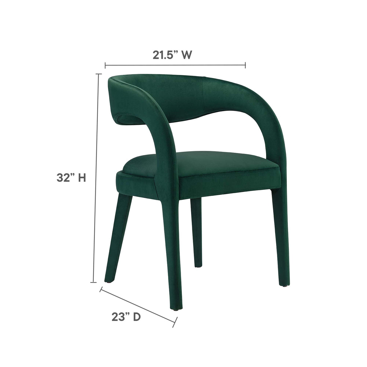 Pinnacle Performance Velvet Dining Chair Set of Two by Modway