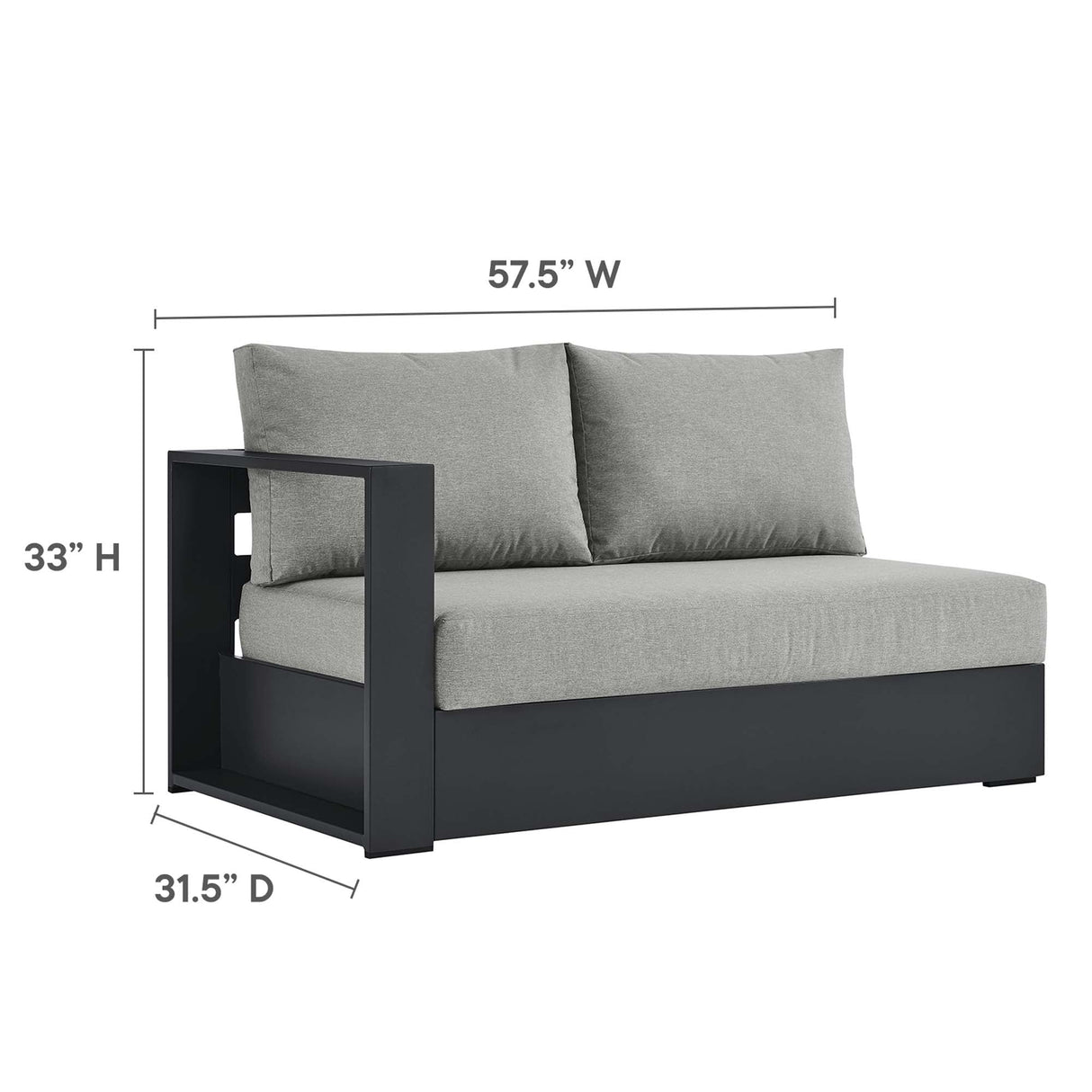 Tahoe 5-Piece Outdoor Patio Sectional Sofa Set by Modway